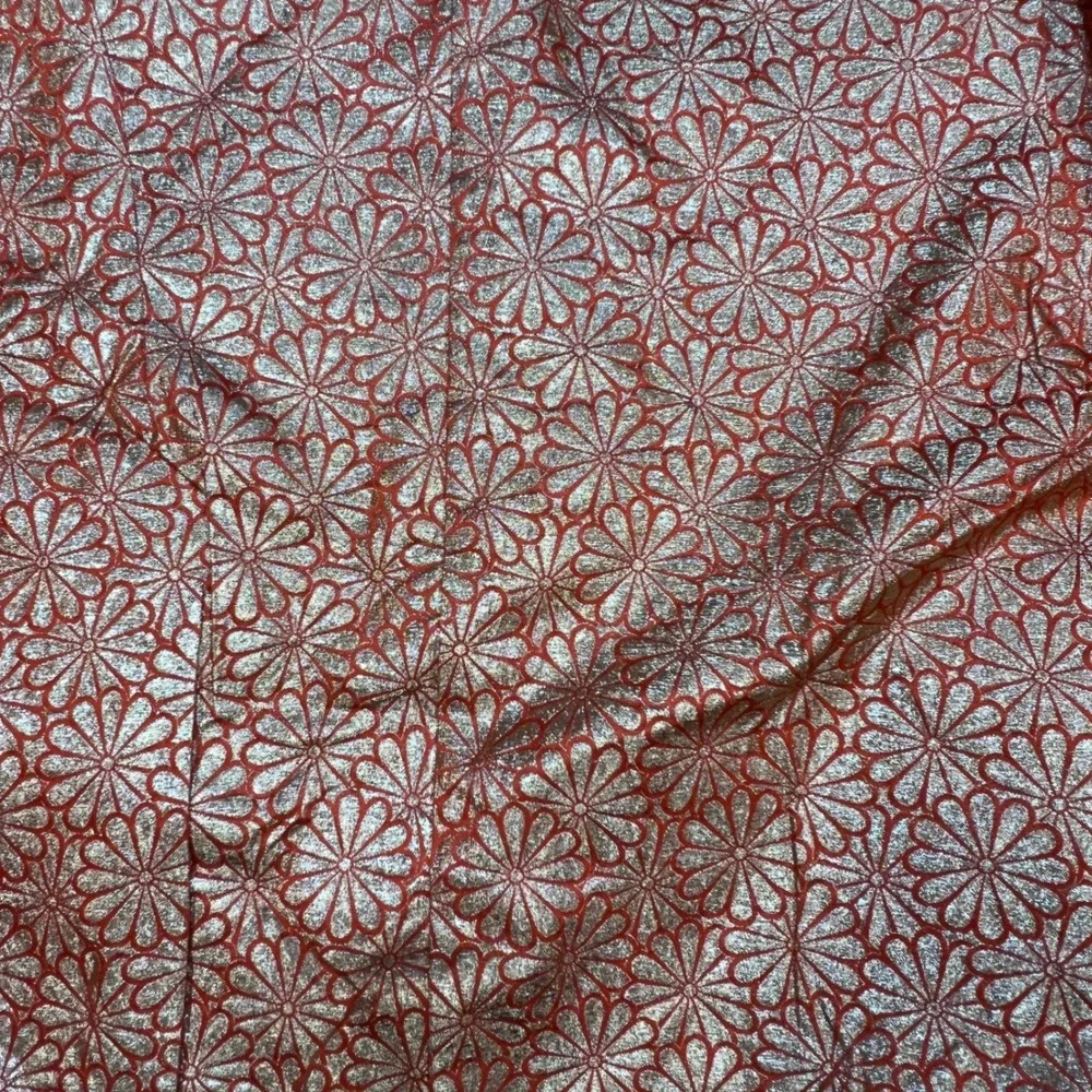 Vintage Japanese Silk Uchikake Kimono Black Gold Silver Crane Pine Embroidery